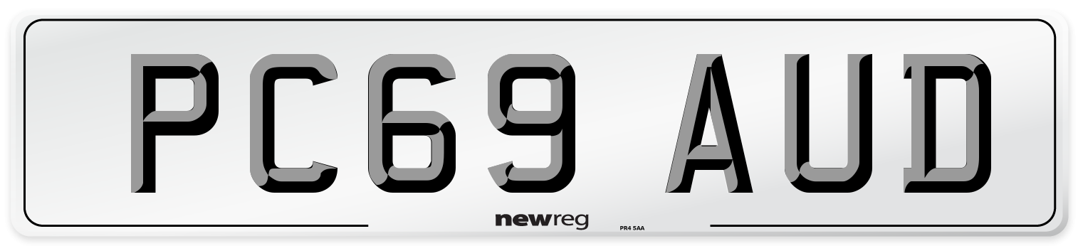 PC69 AUD Number Plate from New Reg